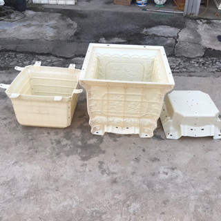Khuôn đúc chậu vuông 70 chân liền mẫu mới, hoa văn tùng cúc trúc mai, chất liệu nhựa abs