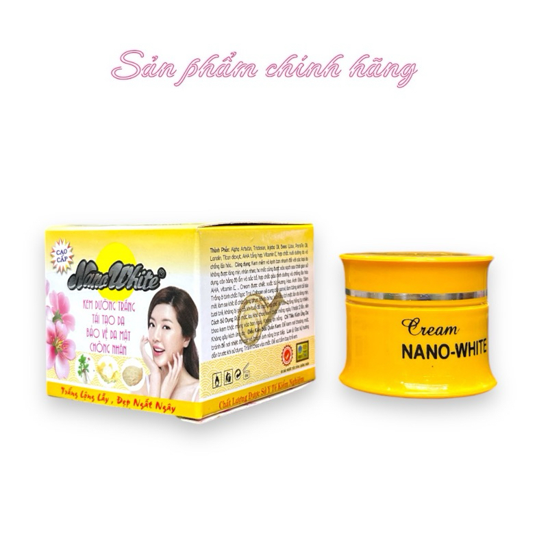 Kem NANO WHITE Trắng Tái Tạo Da Bảo Vệ Da Mặt Chống Nhăn 8gram Chính Hãng