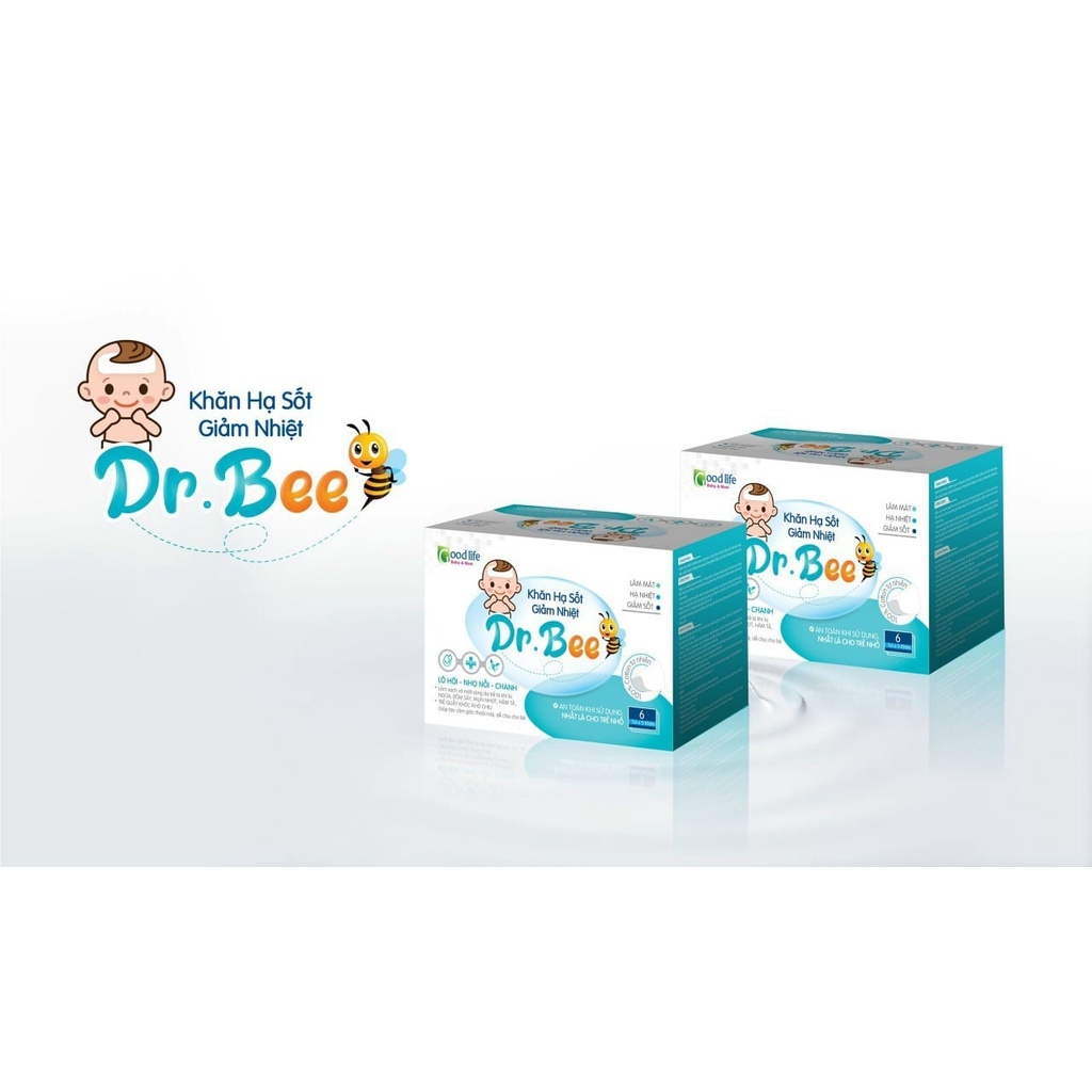 Khăn lau hạ sốt, giảm nhiệt cho bé Dr.Bee - 100% cotton tự nhiên, làm ...