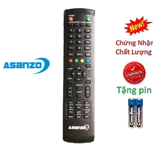 tay điều khiển remote từ xa tivi asanzo nút xanh trên cùng-kèm pin