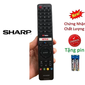 tay điều khiển remote từ xa tivi sharp giọng nói-kèm pin-tay đầu bấm tivi sharp giọng nói
