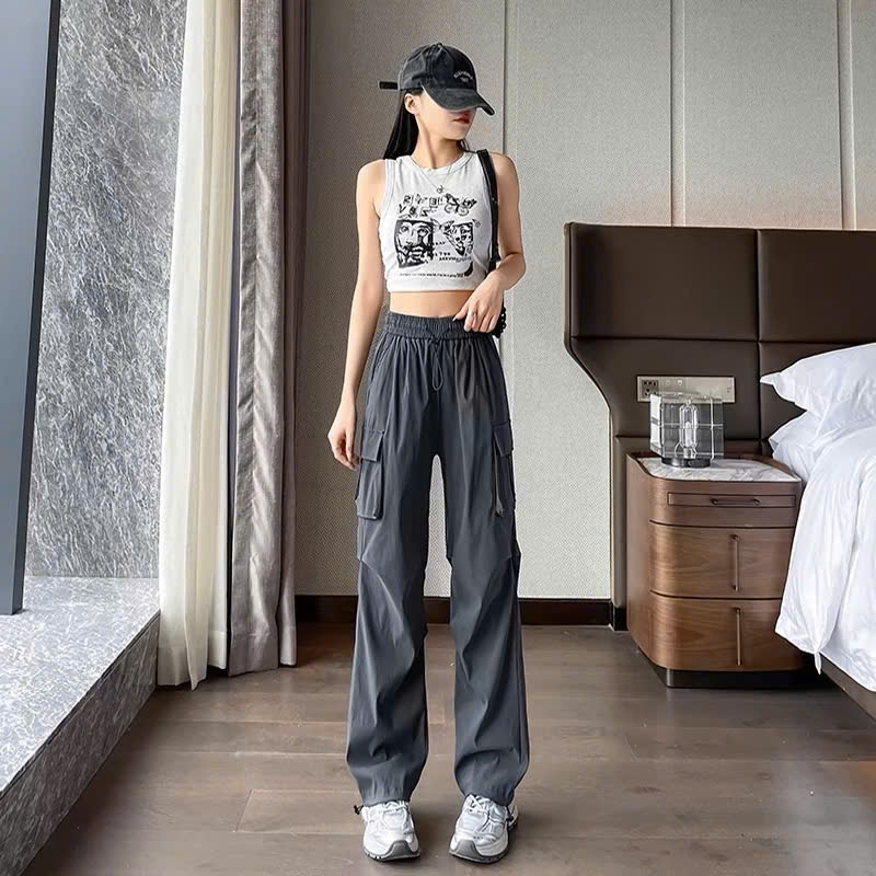 Quần Kaki Ống Rộng Nữ Túi Hộp Bo Gấu Rocky Phong Cách Hàn Quốc( 35kg-60kg) | BigBuy360 - bigbuy360.vn