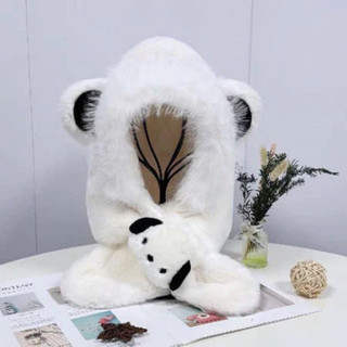 Mũ Lông Cừu 3in1 Hình Gấu Dâu Pikachu Siêu Kute, Mũ Kèm Khăn Quàng Cổ 🌸 tuyển sỉ🌸