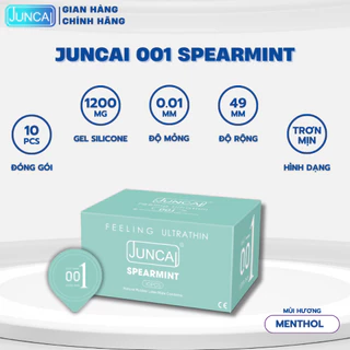 Bao cao su Siêu mỏng JUNCAI 001 Spearmint Hương bạc hà Kéo