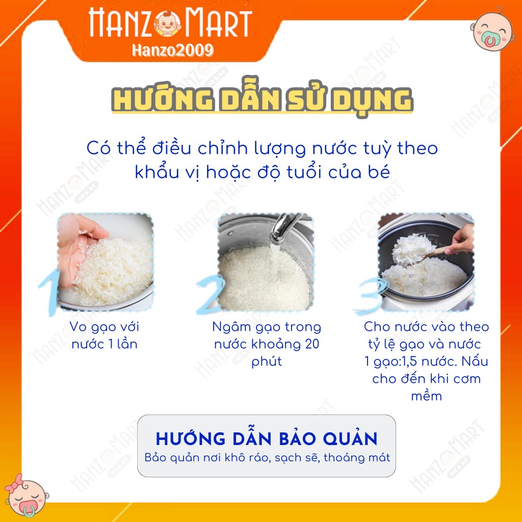 Gạo trắng hữu cơ Japonica HasaBio cho bé ăn dặm - hanzo2009