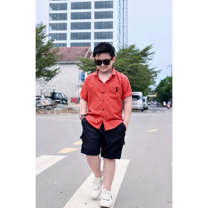 set sơmi công tử cam lạ mắt cho bé trai 10kg-52kg(TONIBRAND)