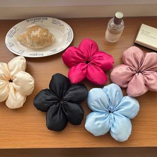 Dây cột tóc dây scrunchies bông hoa to năm cánh nhiều màu dây buộc hoa phụ kiện tóc cho nữ
