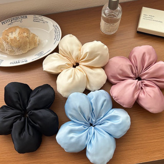 Dây cột tóc dây scrunchies bông hoa to năm cánh nhiều màu dây buộc hoa phụ kiện tóc cho nữ