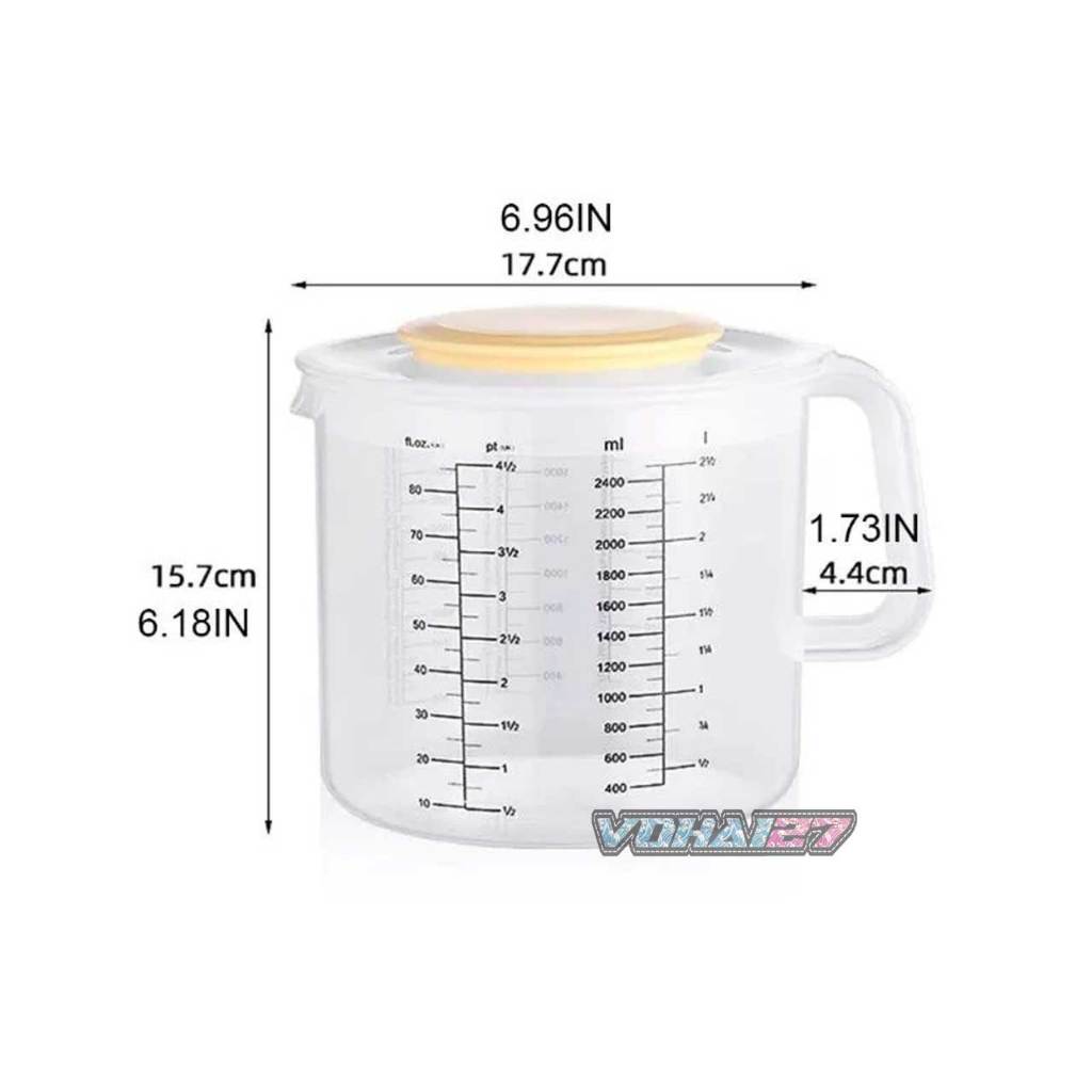 Ca Nhựa Đánh Trứng Và Kem Cheese Có Nắp Dung Tích 1.5L - 2.5 Lít