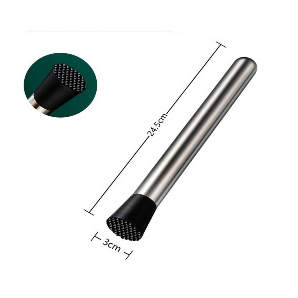 Chày bar dầm pha chế inox  đầu nhựa cao cấp (chất liệu inox 304)
