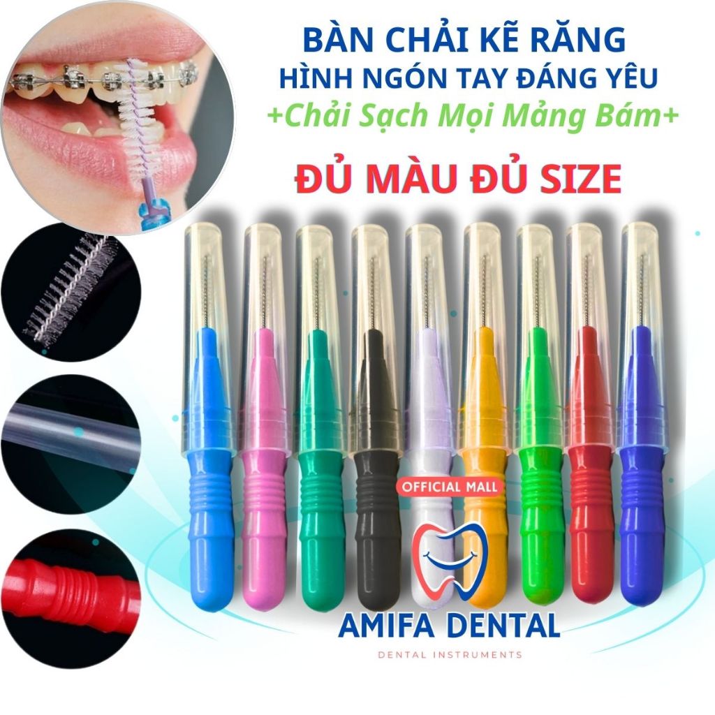 Set 5 Bàn Chải Kẽ Răng Hình Ngón Tay, Bàn Chải Chỉnh Nha, Bàn Chải Làm Sạch Kẽ Răng Hiệu Quả