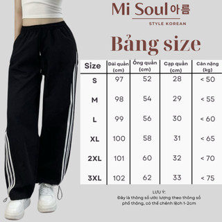 Quần Gió Dài Kẻ Sọc Ống Rộng BigSize Dây Rút Bo Gấu MiSoul, Quần Dài Kẻ 319