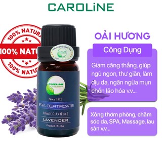 Tinh dầu xông thơm phòng thiên nhiên CAROLINE Hương LAVENDER - Oải Hương 10ml/50ml/100ml | Nhập khẩu Mỹ