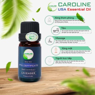 Tinh dầu xông thơm phòng thiên nhiên CAROLINE Hương LAVENDER - Oải Hương 10ml/50ml/100ml | Nhập khẩu Mỹ