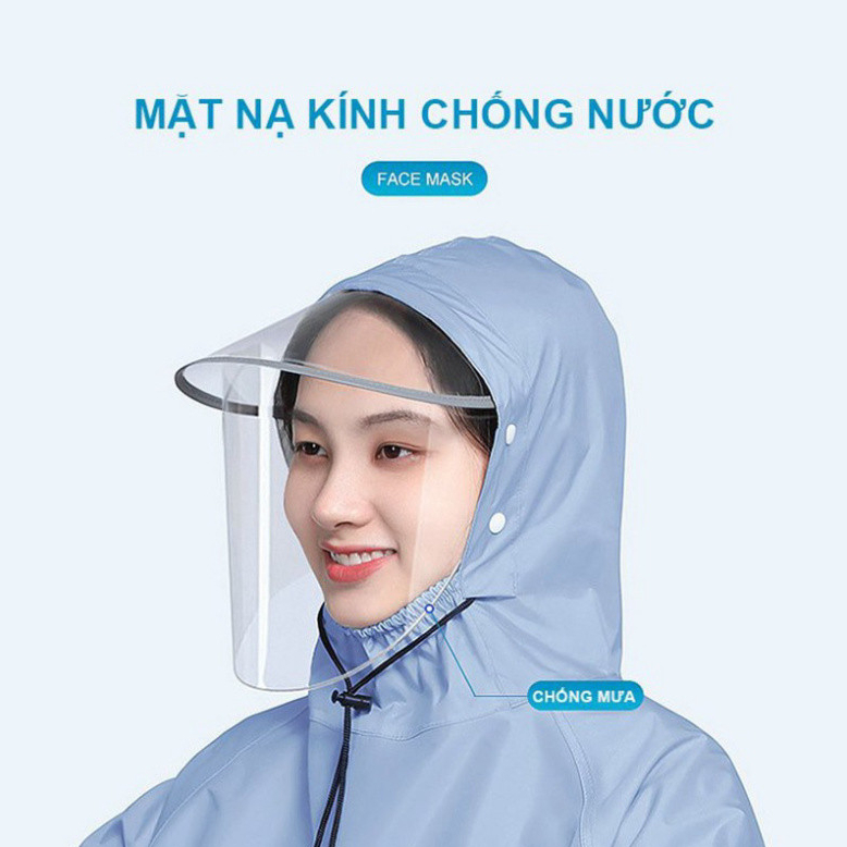 Áo Mưa Đi Xe Che Kín Toàn Thân SIEGIS Phong Cách Nhật Bản Có Kính Chắn Nước Tiện Lợi Chất Liệu Chống Thấm Dày Dặn