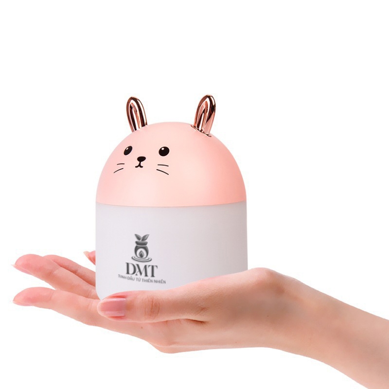 [Hàng Tặng Kèm Không Bán] Máy xông tinh dầu phun sương tạo ẩm tai thỏ DMT - Đèn led tự động đổi màu