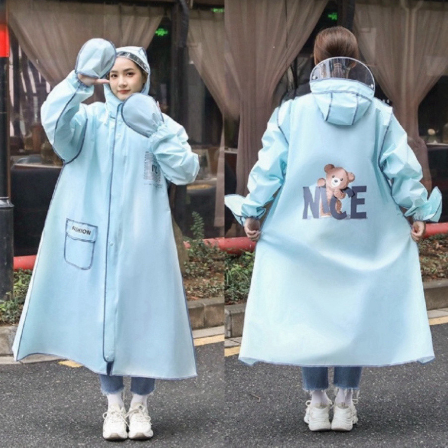 Áo Mưa Thời Trang SIEGIS In Hình Gấu Nice Màu Sắc Dễ Thương Có Kính Chắn Nước Kèm Khoá Kéo Tiện Lợi - ảnh 8