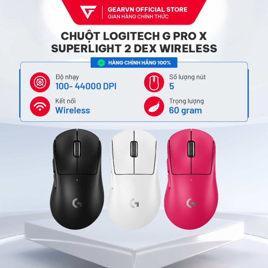 Chuột LOGITECH G Pro X Superlight 2 Dex Lightspeed Switch LightForce 60g 8KHz BH 24 tháng | BigBuy360 - bigbuy360.vn