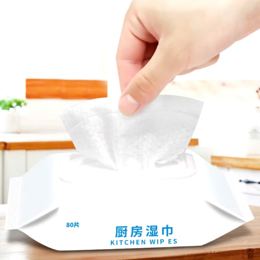 KHĂN ƯỚT LAU BẾP TRẮNG - Bịch 60 tờ giấy ướt lau bếp - tẩy vết dầu mỡ diệt khuẩn siêu sạch đa năng - MA: KHANLAUBEP
