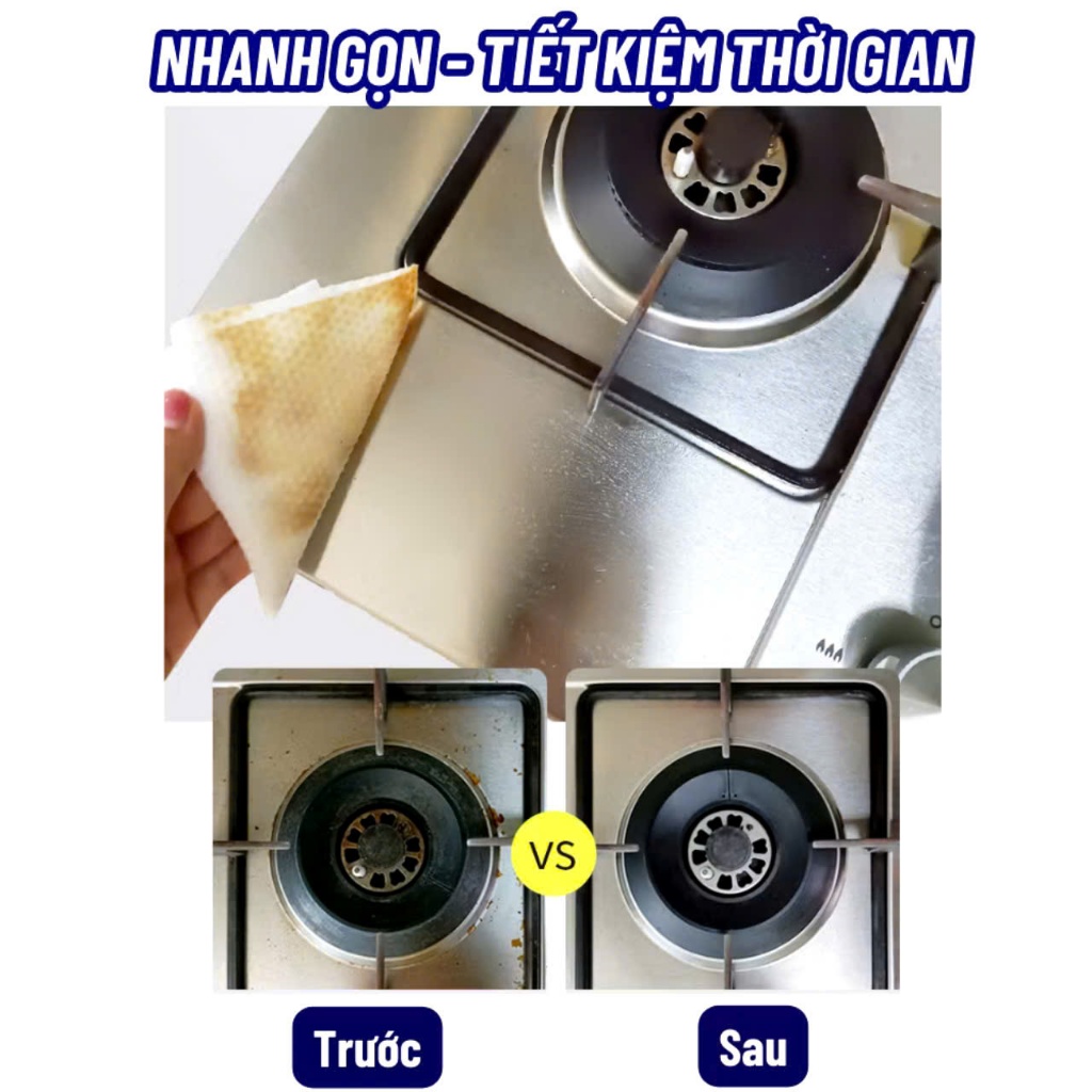 KHĂN ƯỚT LAU BẾP TRẮNG - Bịch 60 tờ giấy ướt lau bếp - tẩy vết dầu mỡ diệt khuẩn siêu sạch đa năng - MA: KHANLAUBEP