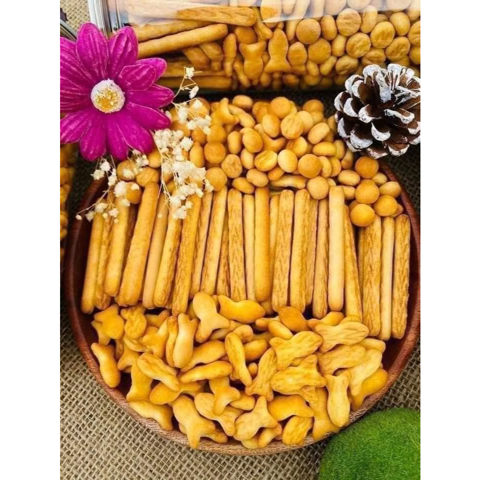 1KG Bánh quy cá mặn/ Bánh đũa bơ sữa ăn vặt tuổi thơ