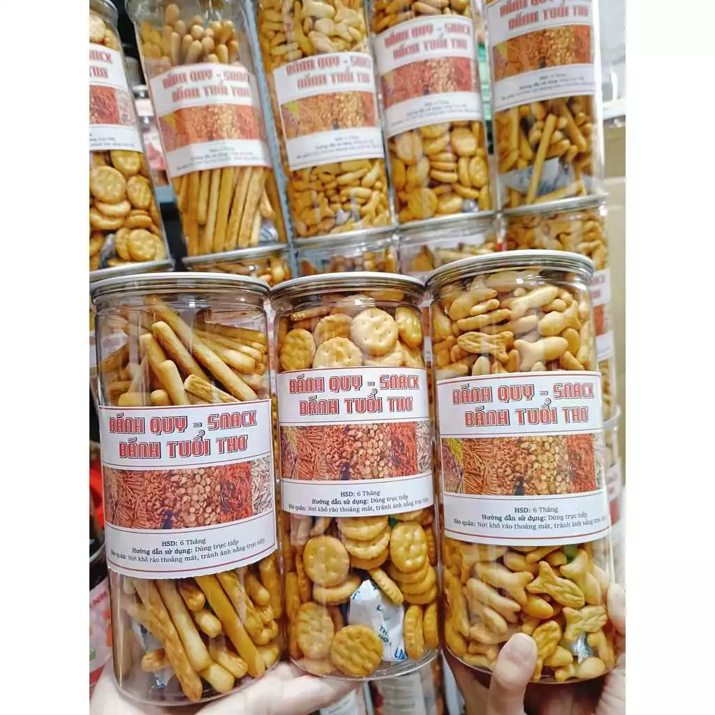 1KG Bánh quy cá mặn/ Bánh đũa bơ sữa ăn vặt tuổi thơ