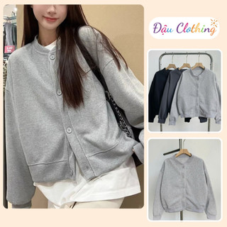 Áo Khoác Bigsize Nữ Dáng Áo Bomber Cổ Tròn Vải Nỉ Bông Thời Trang Thu Đông Cho Chubby KHOAC12