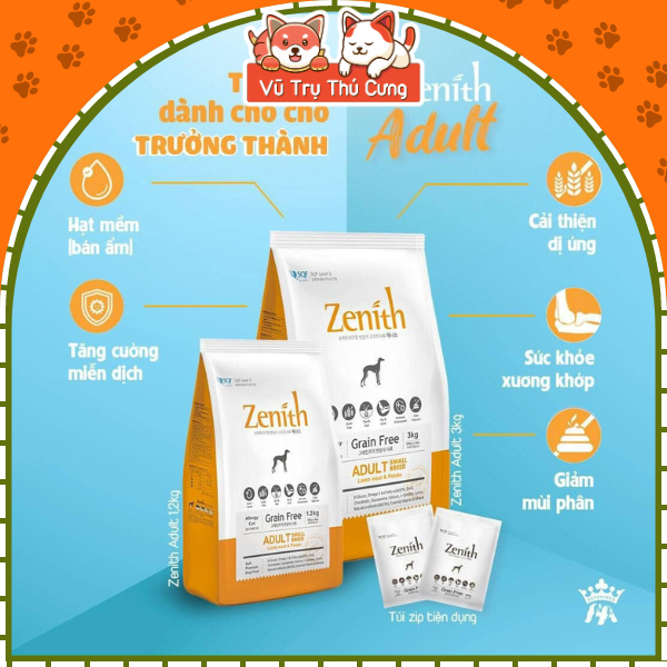 (3Kg) Hạt mềm Zenith Hàn Quốc dành cho Chó con, Chó trưởng thành