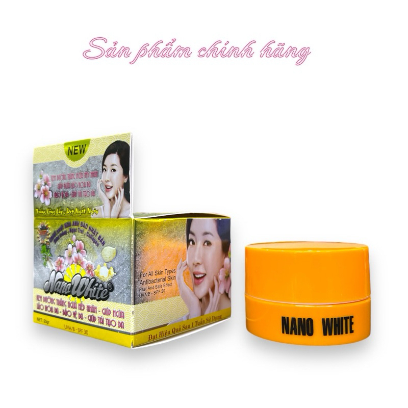 Kem NANO WHITE Trắng Ngừa Nếp Nhăn Giúp Ngừa Lão Hoá Da Bảo Vệ Da Giúp Tái Tạo Da 20gram Chính Hãng