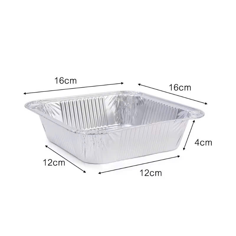 KHUÔN GIẤY BẠC CHỮ NHẬT 410ML,  SET 10 Khay Giấy Bạc Lót Nồi Chiên Không Dầu Chữ NhậT 410ML,Dày Cứng: GIAYBAC