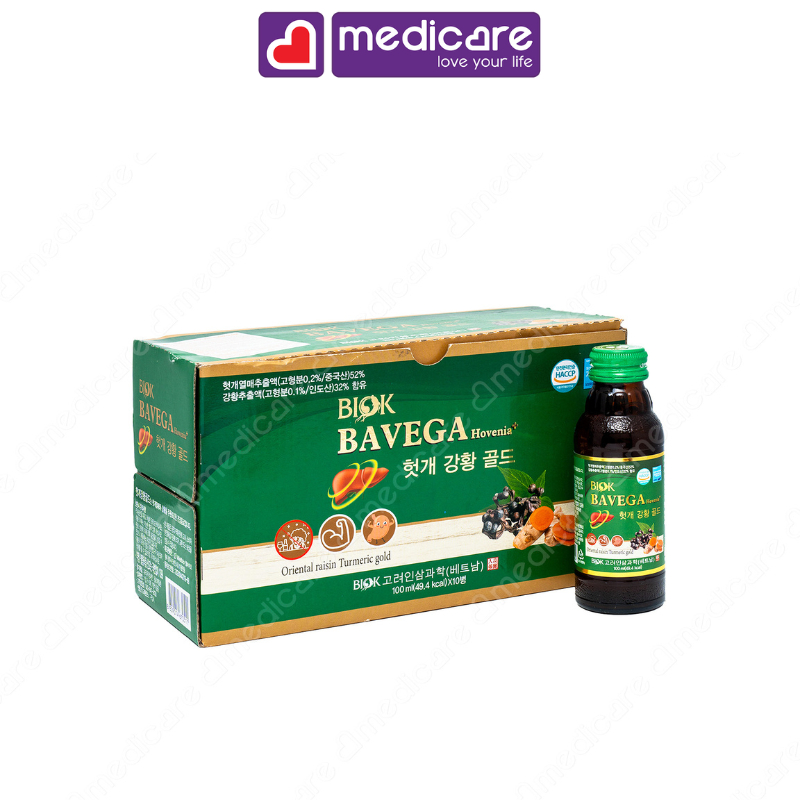 Nước uống BIOK Bavega Hovenia Hỗ Trợ Bảo Vệ Gan Hộp 10 chai