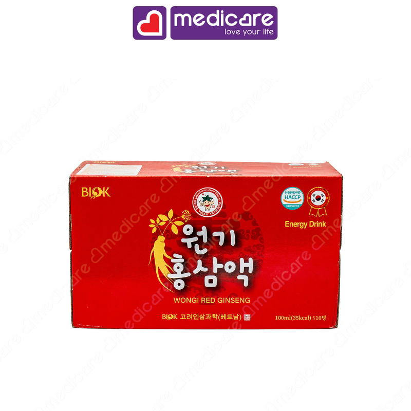 Nước Uống Bổ Dưỡng BIOK Hồng Sâm hộp 10 chai 100ml