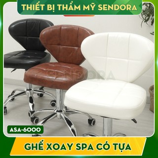 [CÓ VAT] Ghế Xoay Spa Có Tựa Lưng ASA-6000  Ghế Phun Xăm, Ghế Nail Thẩm Mỹ Cao Cấp, Điều Chỉnh Độ Cao Dễ Dàng Sendora
