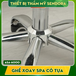 [CÓ VAT] Ghế Xoay Spa Có Tựa Lưng ASA-6000  Ghế Phun Xăm, Ghế Nail Thẩm Mỹ Cao Cấp, Điều Chỉnh Độ Cao Dễ Dàng Sendora