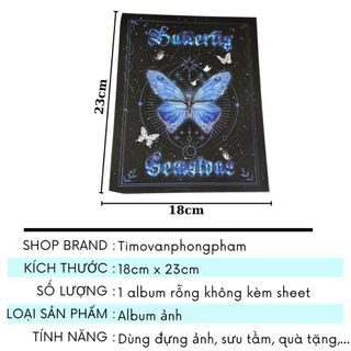 Album Rỗng Không Kèm Sheet Sổ Binder A5 Sưu Tầm Ảnh Đựng Card Kpop Butterfly Timo VPBL15