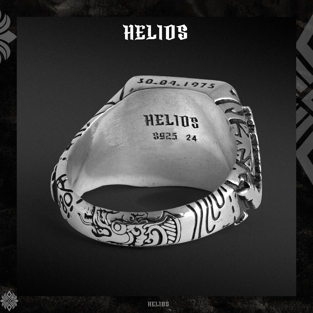 Ảnh Nhẫn Bạc HeliSilver S925 Nam Quốc Sơn Hà Ring Helios Black Silver Original 4