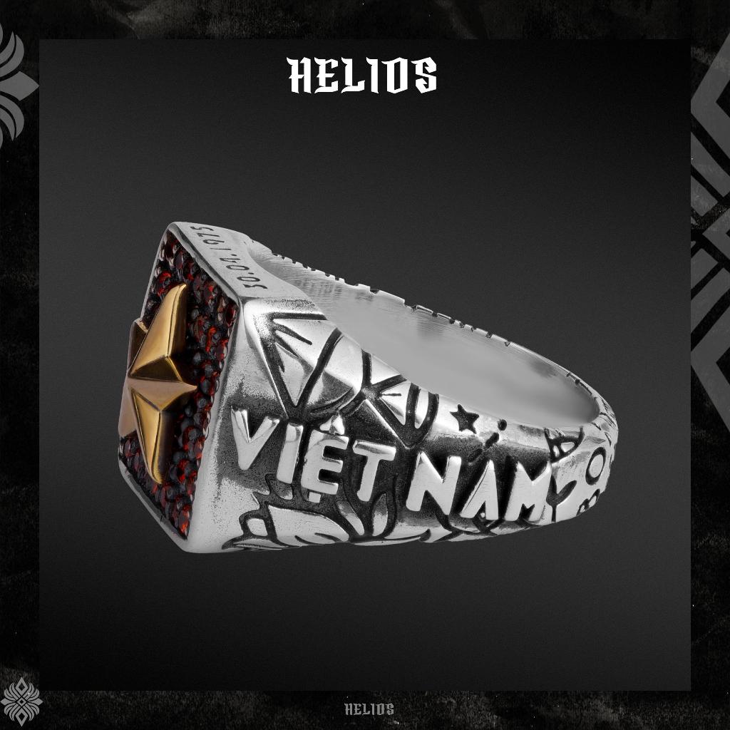 Ảnh Nhẫn Bạc HeliSilver S925 Nam Quốc Sơn Hà Ring Helios Black Silver Original 3