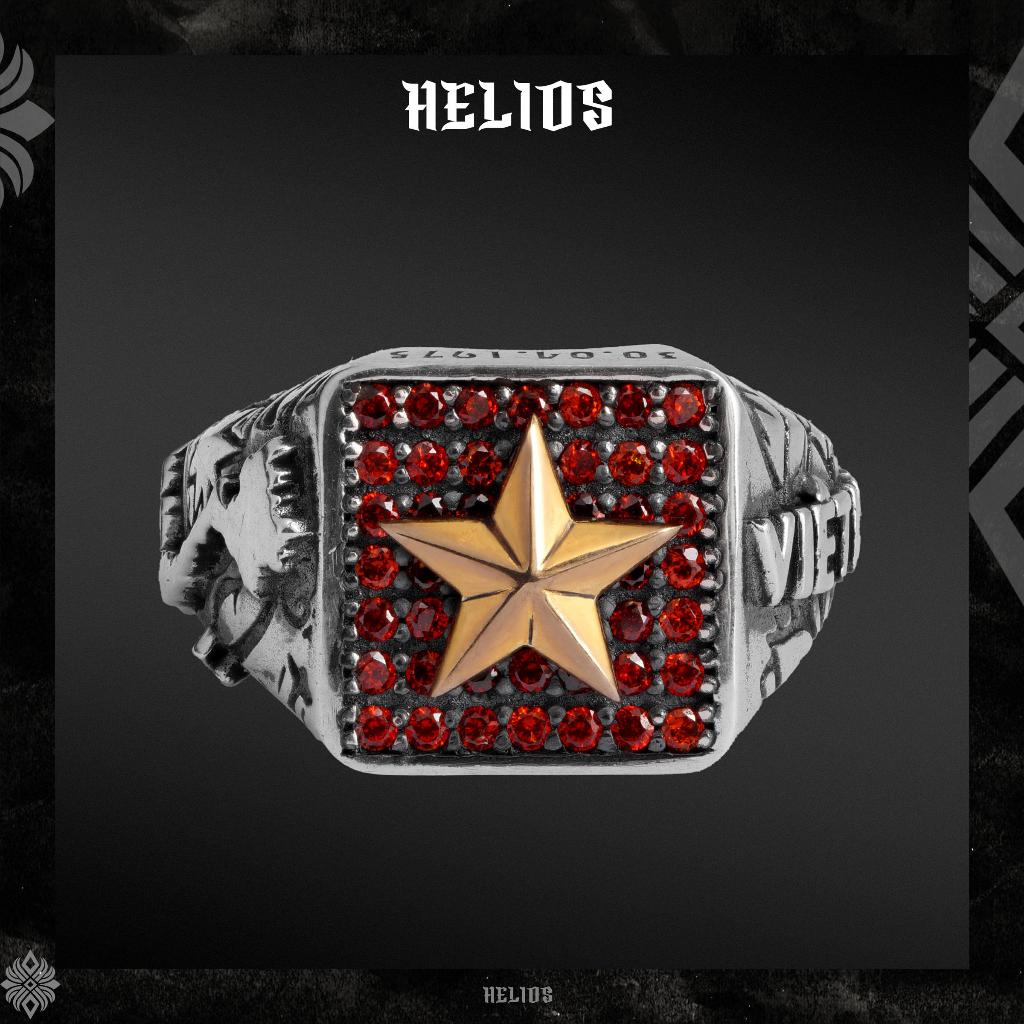 Ảnh Nhẫn Bạc HeliSilver S925 Nam Quốc Sơn Hà Ring Helios Black Silver Original 1