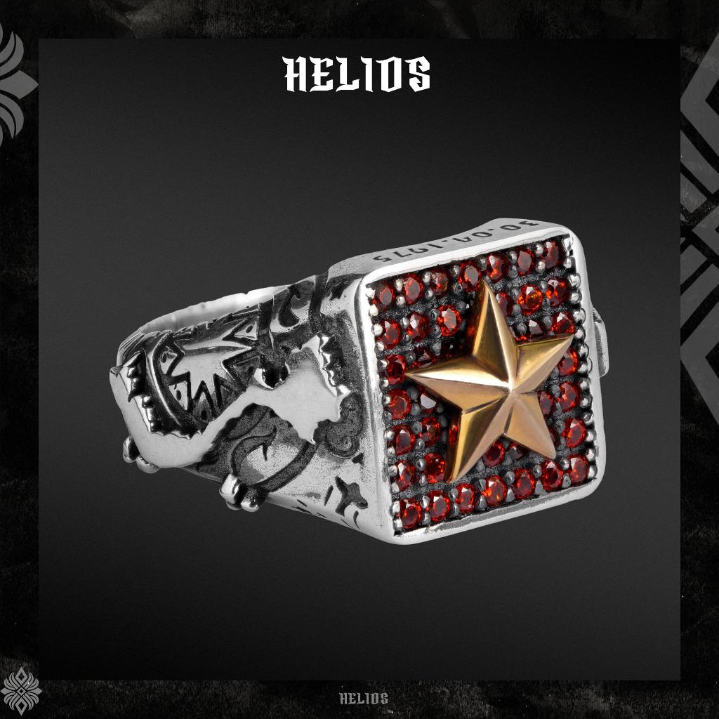 Ảnh Nhẫn Bạc HeliSilver S925 Nam Quốc Sơn Hà Ring Helios Black Silver Original 2