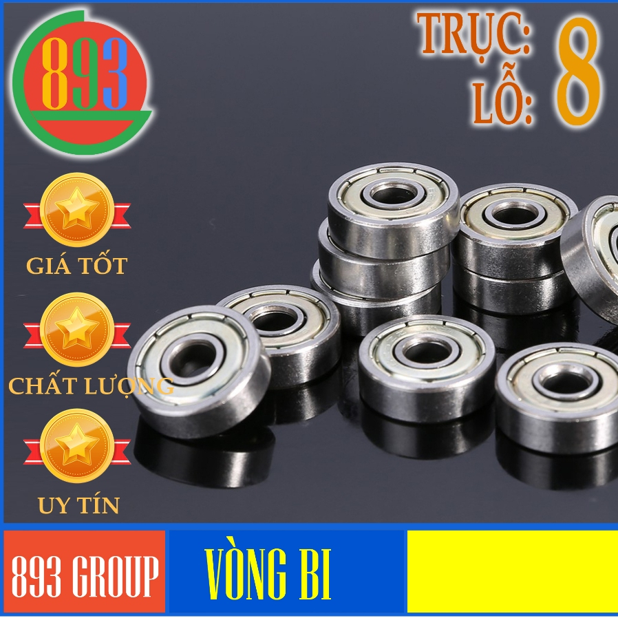 VB8- SET 10 Vòng bi Trục 8mm 608 628 638 688 698 in 3D bánh xe ròng rọc ...