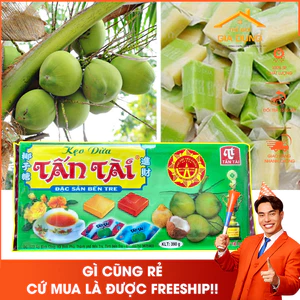 Kẹo Dừa Đặc Sản Bến Tre gói 390g Tấn Tài Chính Hãng Bến Tre - [ Kẹo Đưa Bạn Trở Về Tuổi Thơ ]