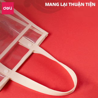 Túi Tote Túi Học Thêm Deli Trong Suốt Dễ Thương Sức Chứa Lớn Chống Nước, Chống Bụi Đựng Tài Liệu Sách Vở Học Sinh