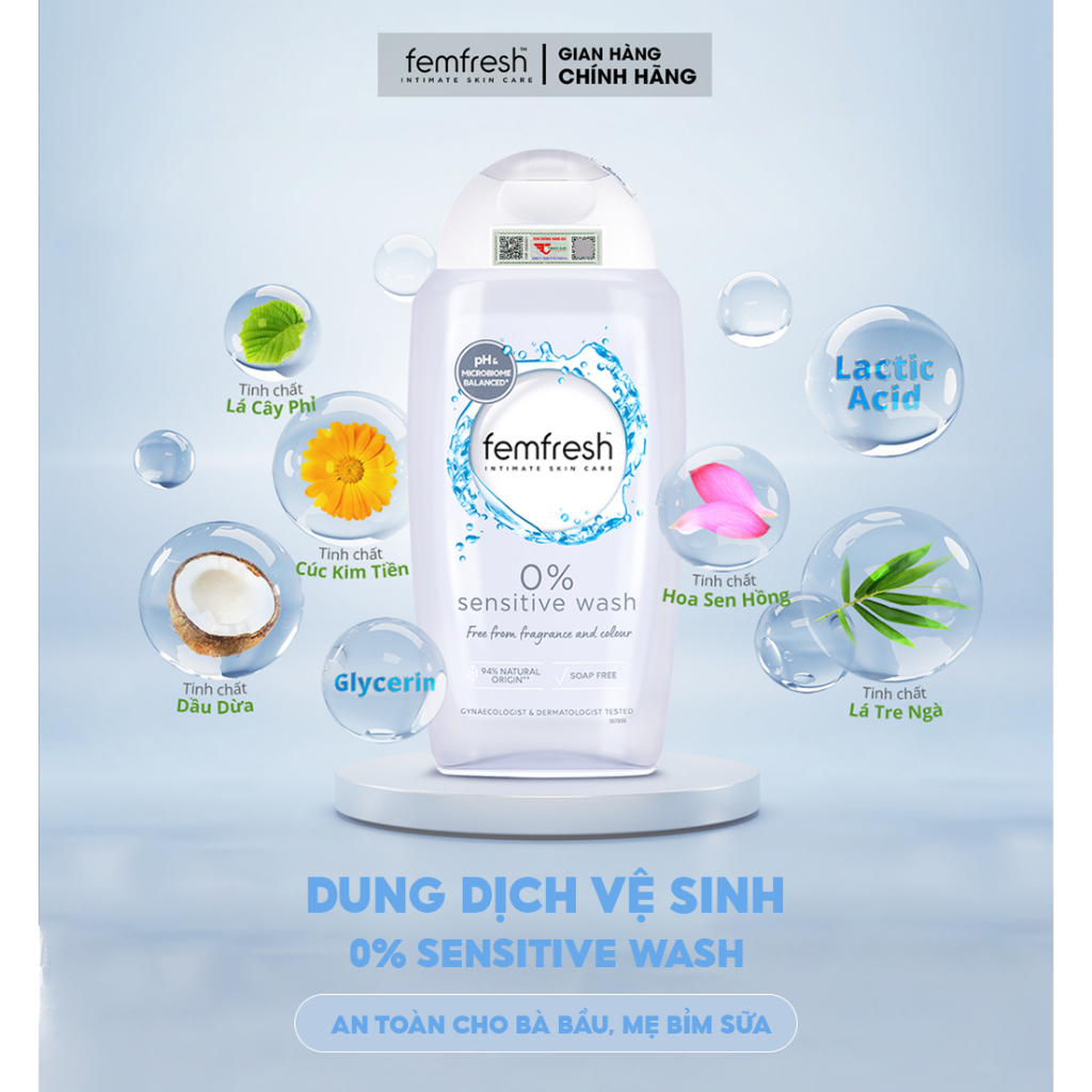 Ảnh Dung dịch vệ sinh phụ nữ Femfresh cao cấp No.1 Anh Quốc, giúp làm sạch, cân bằng vùng kín, an toàn cho bà bầu [250ml] 3
