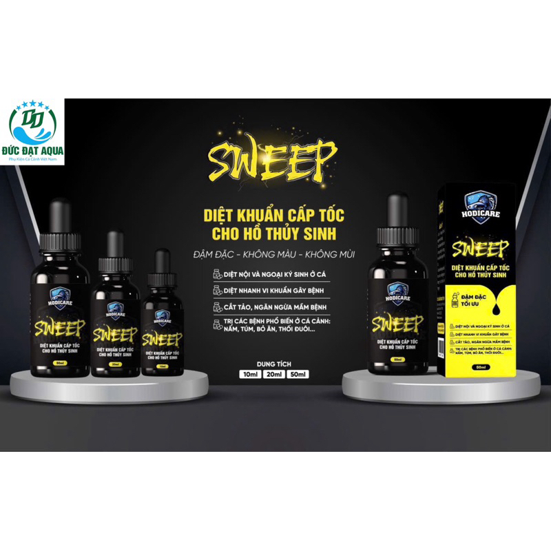 SWEEP (HODICARE) sản phẩm xử lý cá cảnh bị nấm, bỏ ăn, lờ đờ, xuất huyết, cắt tảo nhanh chóng 7