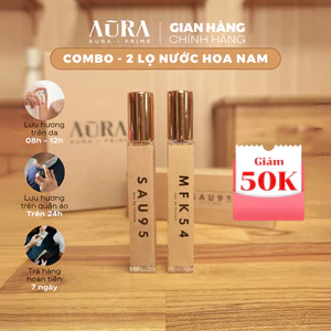 Combo 2 lọ nước hoa unisex AURA PRIME, Hương thơm ngọt ngào, cuốn hút, quyến rũ