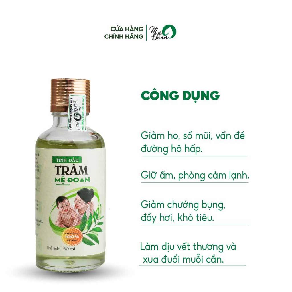 Ảnh Tinh dầu tràm cho bé, nguyên chất, giữ ấm. Tinh dầu tràm gió Mệ Đoan cho bé sơ sinh 50ml 2