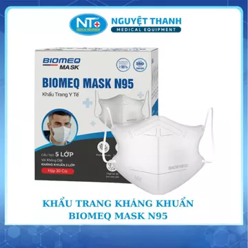 Khẩu trang kháng khuẩn Biomeq N95, 5 lớp vật liệu tiêu chuẩn N95, hộp 30 cái