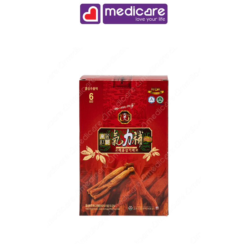 Nước Uống Bổ Dưỡng BIOK Hồng Sâm hộp 5 gói 70ml