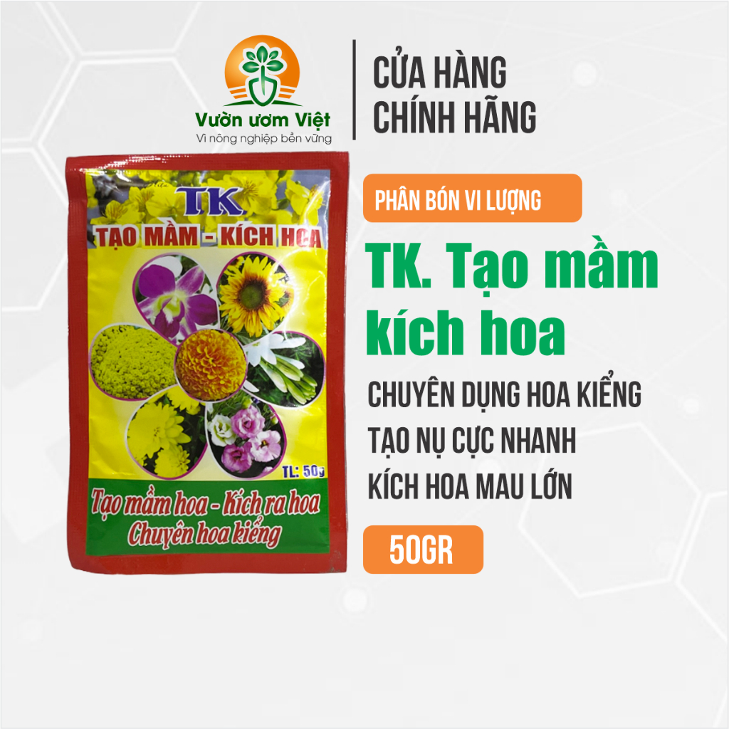 Phân bón TK. Tạo mầm kích hoa tạo nhiều mầm hoa, chống nghẹn nụ, hoa đẹp màu, lâu tàn, thơm ngát