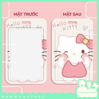 [Sẵn VN] Bao Đựng Thẻ Nhân Viên Dọc Nhựa ABS Phong Cách Nhân Vật Hoạt Hình Sanrio Hello HK Cute